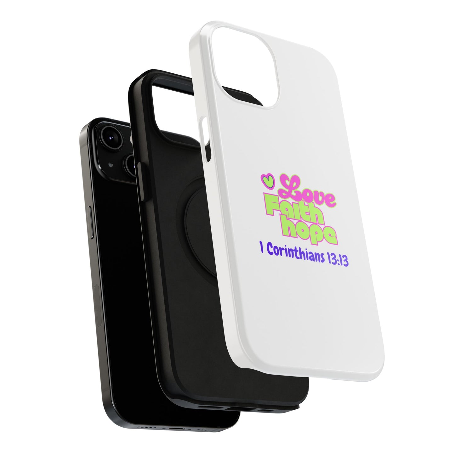 Impact-Resistant Phone Case — "Love Faith Hope" 1 Corinthians 13:13 Christian Protective Cover