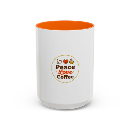 Peace Love Coffee Accent Mug - 11/15oz Ceramic Coffee Cup