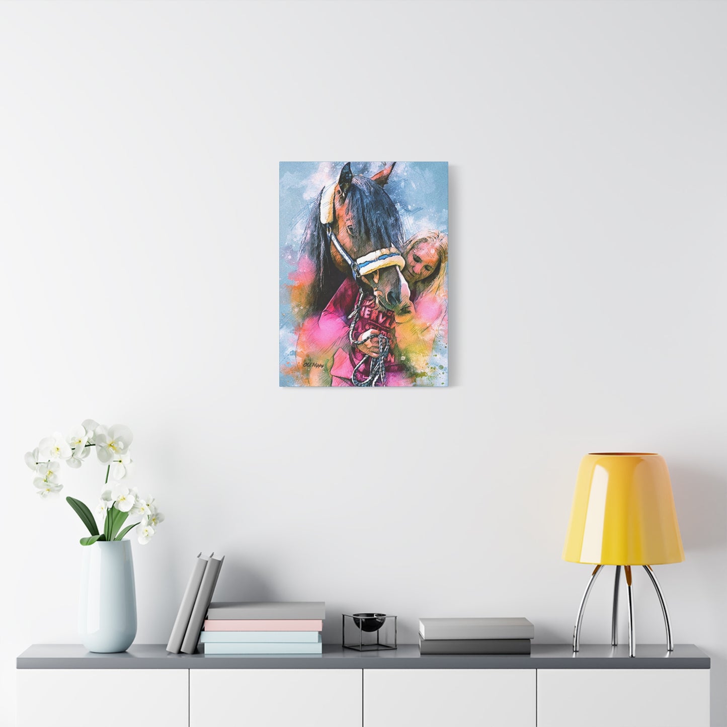 Kindred Spirits” – Girl and Horse Watercolor-Style Canvas