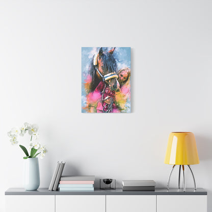 Kindred Spirits” – Girl and Horse Watercolor-Style Canvas