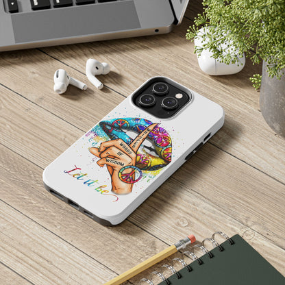 Let It Be Phone Case — Colorful Peace & 'Whisper Words of Wisdom' Design