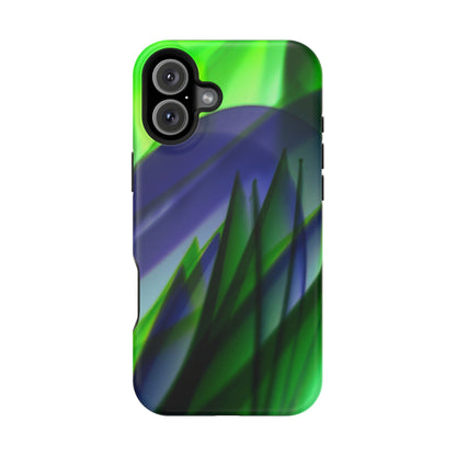 — Green Blue Abstract Wave Design Impact-Resistant Phone Case