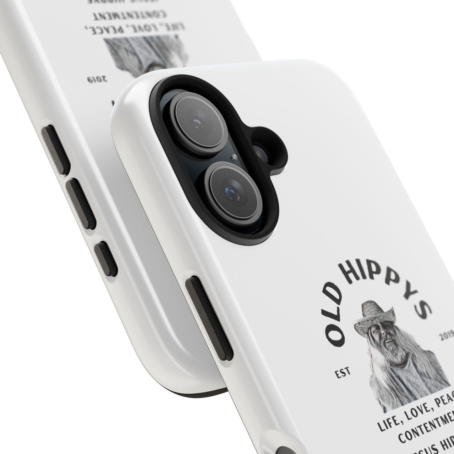 Old Hippys Phone Case — 'Life, Love, Peace, Contentment' Tough Protective Case
