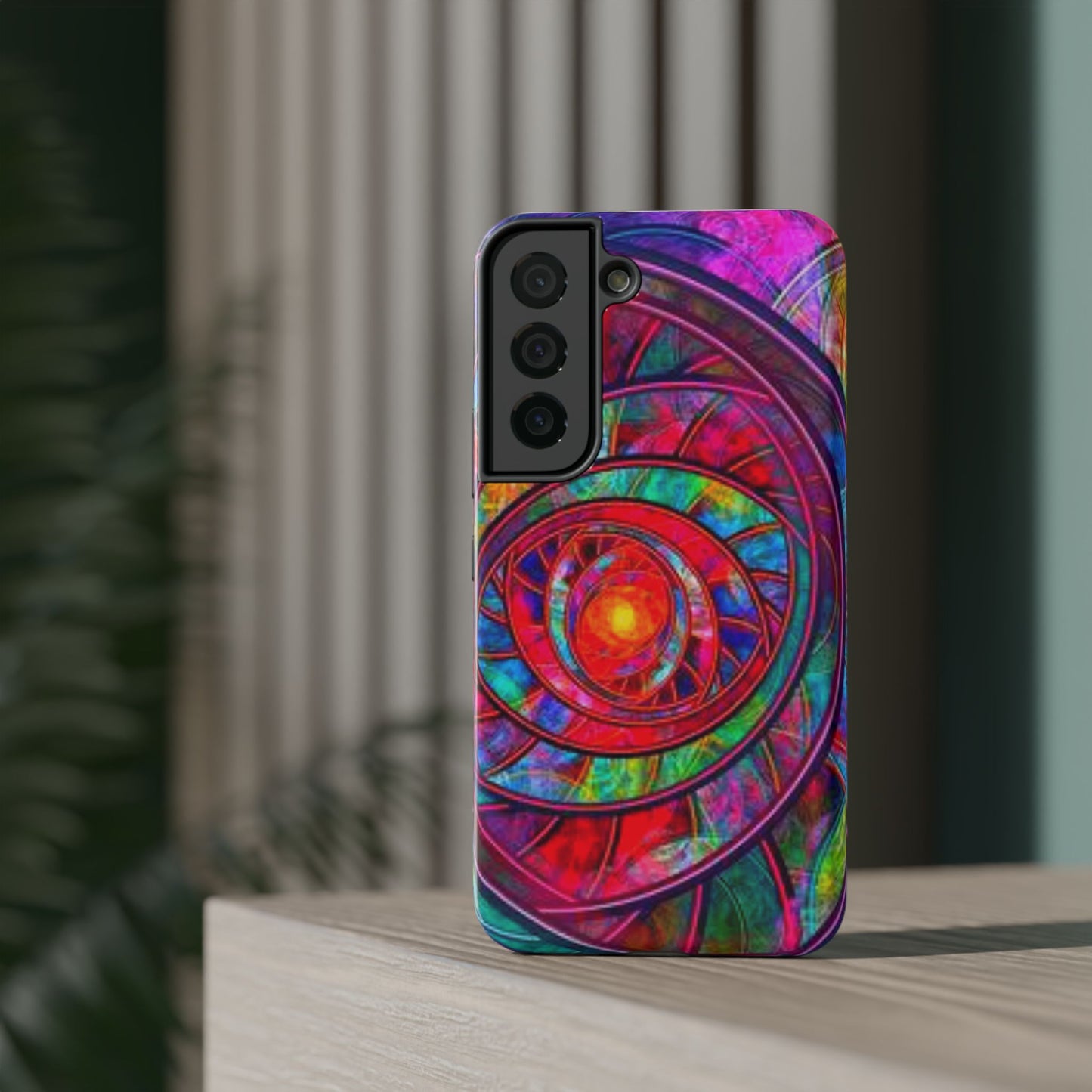 Protective Phone Case — Vibrant Abstract Mandala Impact-Resistant Design