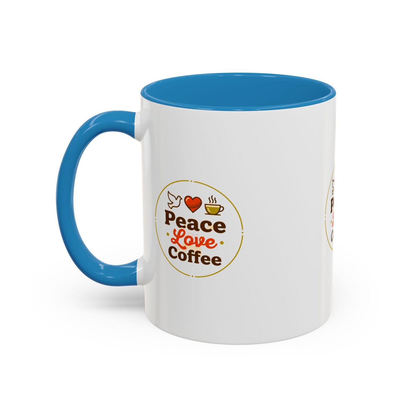 Peace Love Coffee Accent Mug - 11/15oz Ceramic Coffee Cup