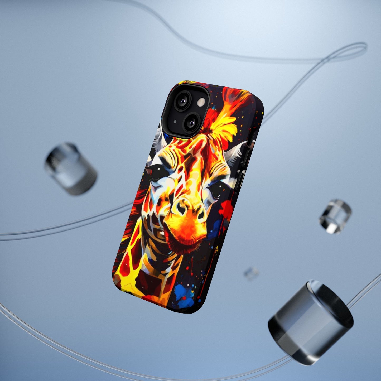 Funky Giraffe Art Impact-Resistant Phone Case —