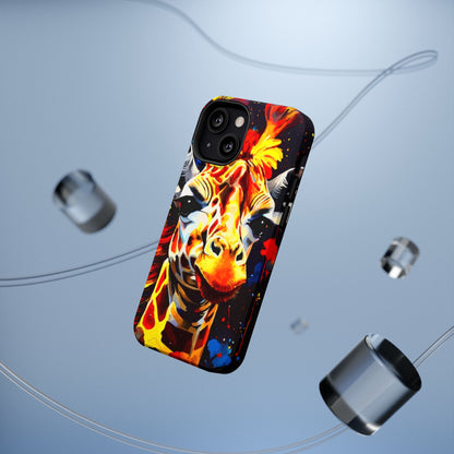 Funky Giraffe Art Impact-Resistant Phone Case —