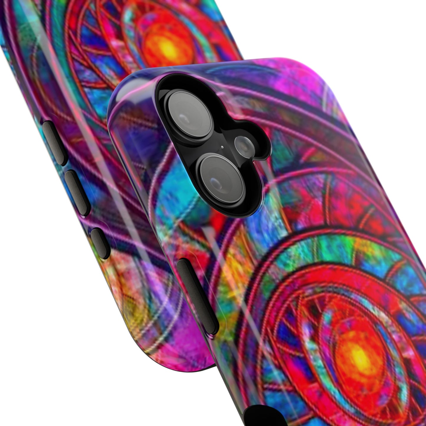 Protective Phone Case — Vibrant Abstract Mandala Impact-Resistant Design