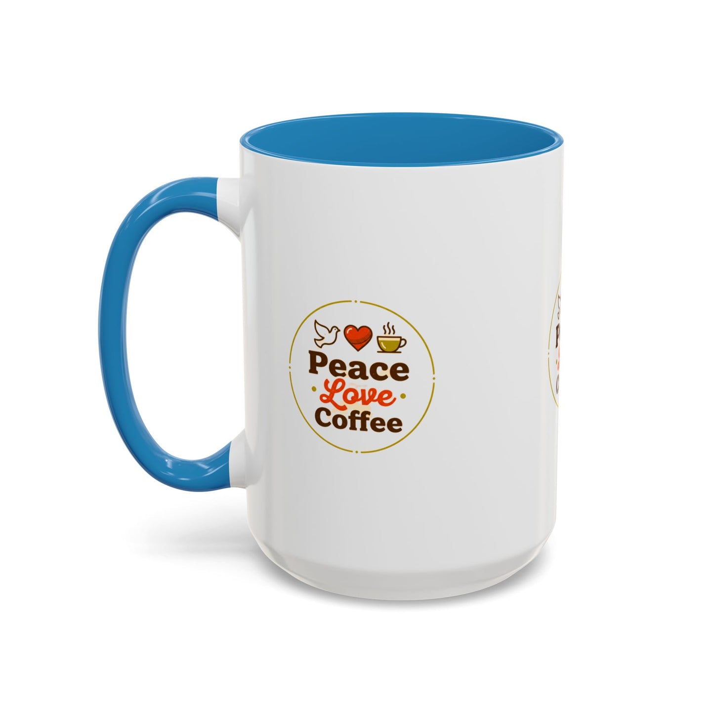Peace Love Coffee Accent Mug - 11/15oz Ceramic Coffee Cup