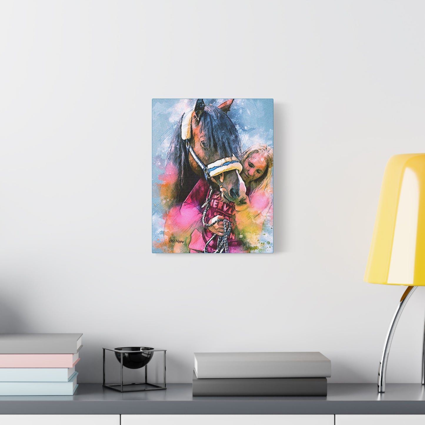 Kindred Spirits” – Girl and Horse Watercolor-Style Canvas