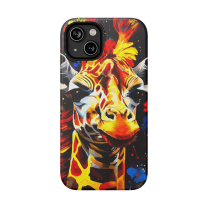 Funky Giraffe Art Impact-Resistant Phone Case —