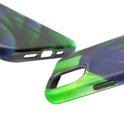 — Green Blue Abstract Wave Design Impact-Resistant Phone Case