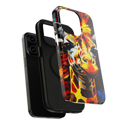 Funky Giraffe Art Impact-Resistant Phone Case —