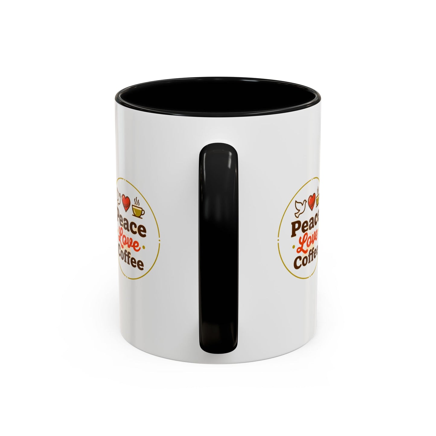 Peace Love Coffee Accent Mug - 11/15oz Ceramic Coffee Cup
