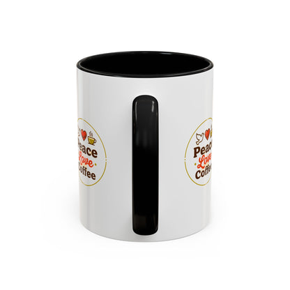 Peace Love Coffee Accent Mug - 11/15oz Ceramic Coffee Cup