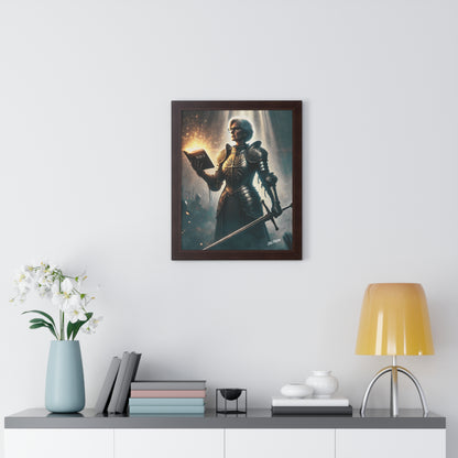 Mature Woman In Spiritual Warfare Wood Framed Poster