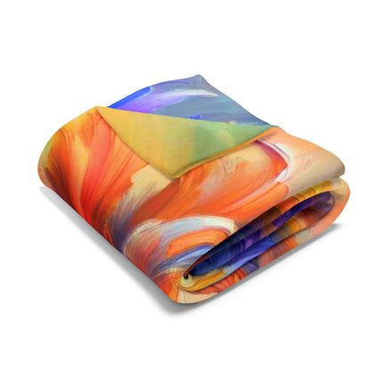 Arctic Fleece Blanket — Vibrant Abstract Iris Floral Swirl Throw
