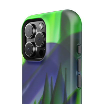 — Green Blue Abstract Wave Design Impact-Resistant Phone Case
