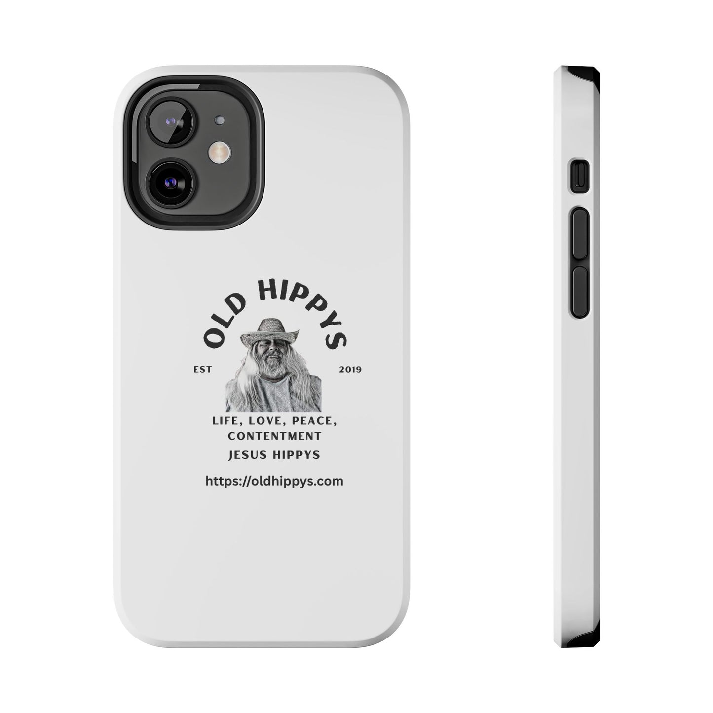 Old Hippys Phone Case — 'Life, Love, Peace, Contentment' Tough Protective Case