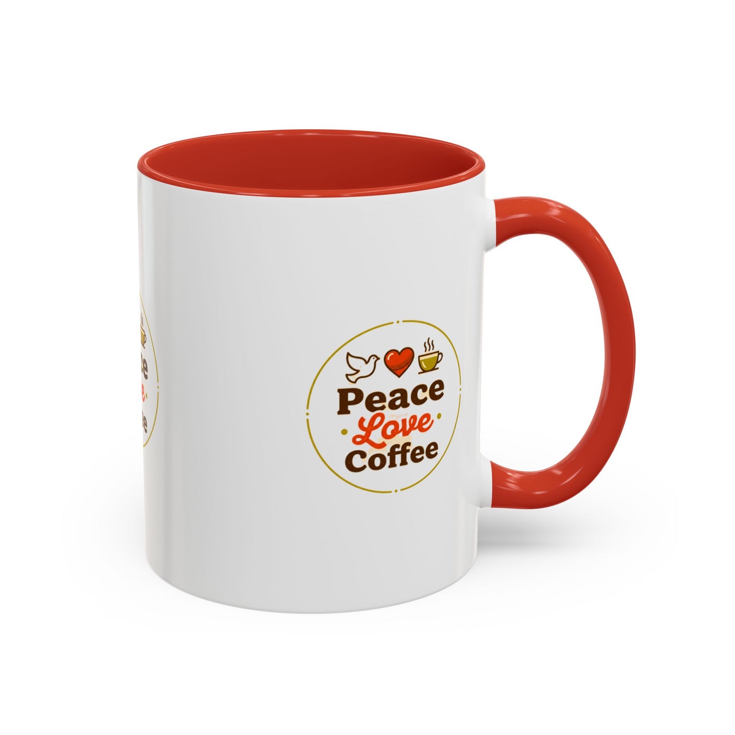 Peace Love Coffee Accent Mug - 11/15oz Ceramic Coffee Cup