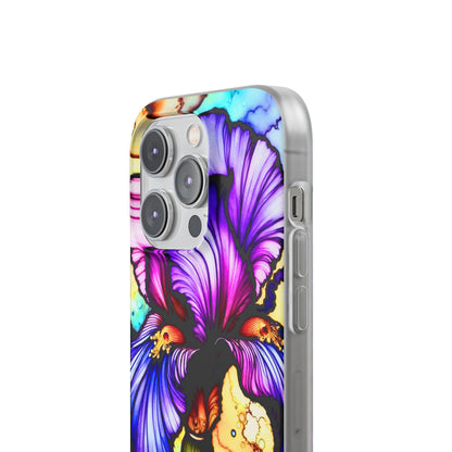 Stained Glass Iris Smartphone Case — Vibrant Purple Watercolor Phone Cover
