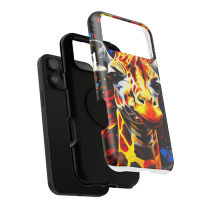 Funky Giraffe Art Impact-Resistant Phone Case —