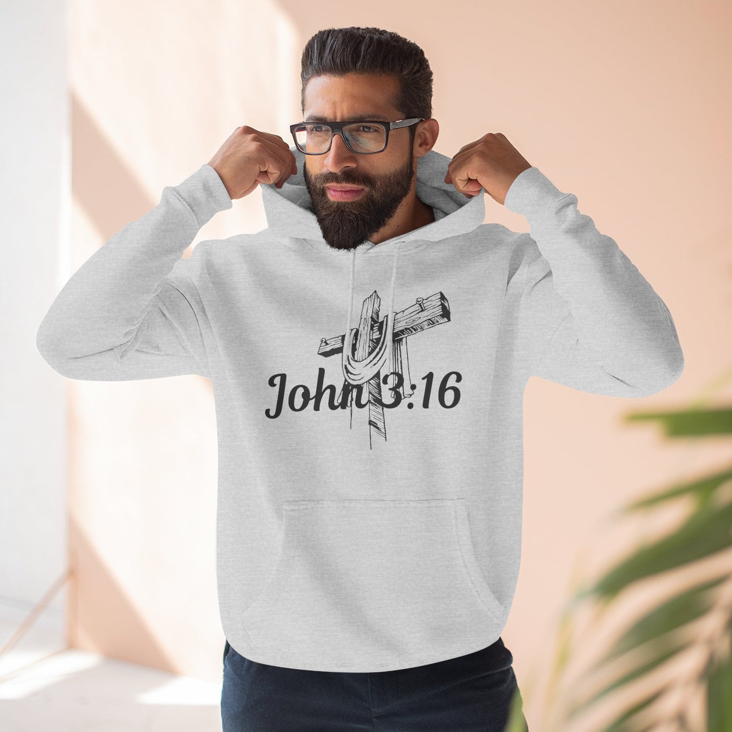 John 3:16 Cross Hoodie - Christian Faith Pullover