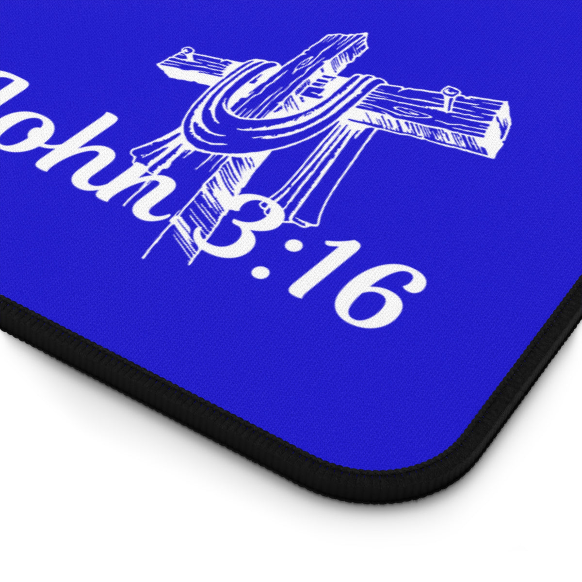 John 3:16 Christian Cross Desk Mat