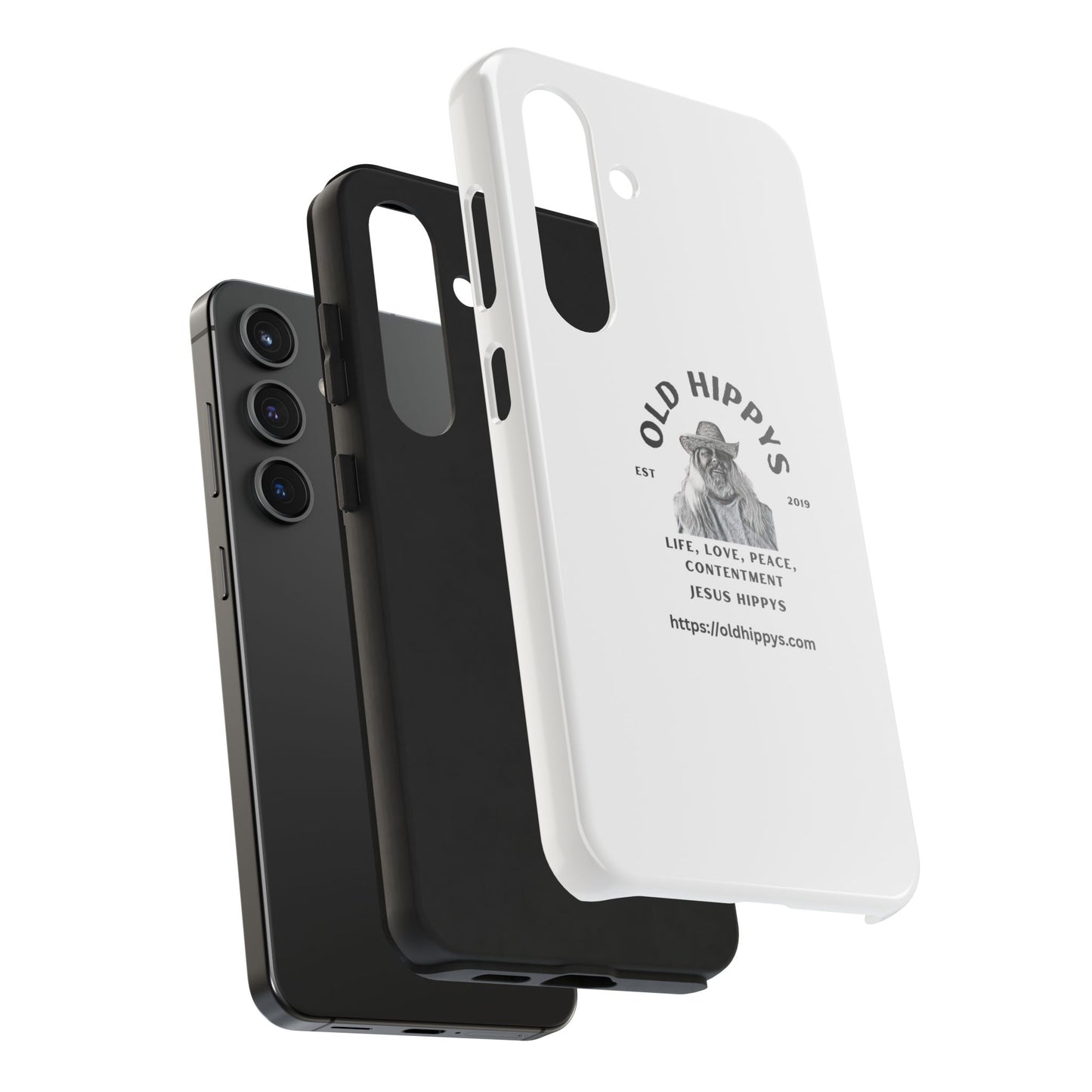 Old Hippys Phone Case — 'Life, Love, Peace, Contentment' Tough Protective Case