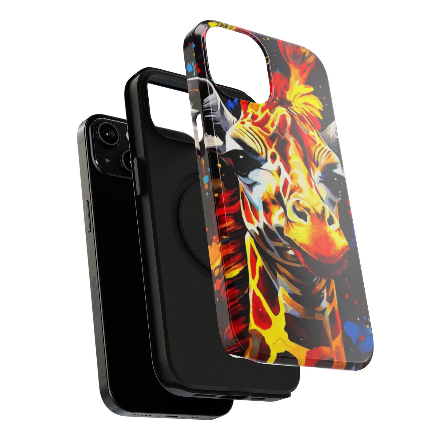 Funky Giraffe Art Impact-Resistant Phone Case —