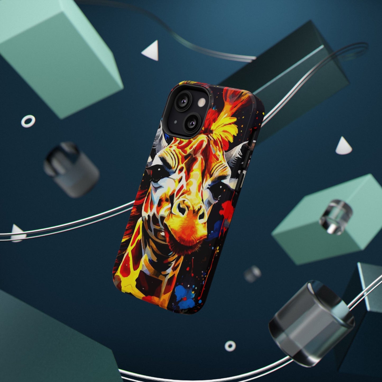 Funky Giraffe Art Impact-Resistant Phone Case —