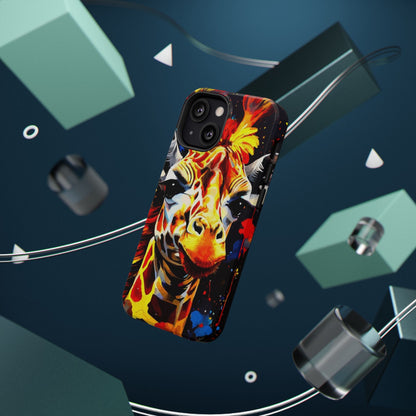 Funky Giraffe Art Impact-Resistant Phone Case —