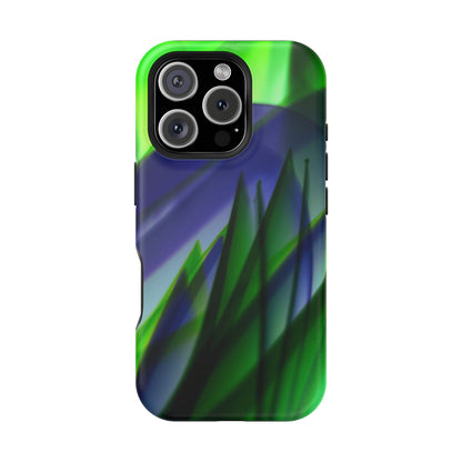 — Green Blue Abstract Wave Design Impact-Resistant Phone Case