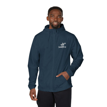 Windbreaker Jacket — John 3:16 & Cross Chest Logo
