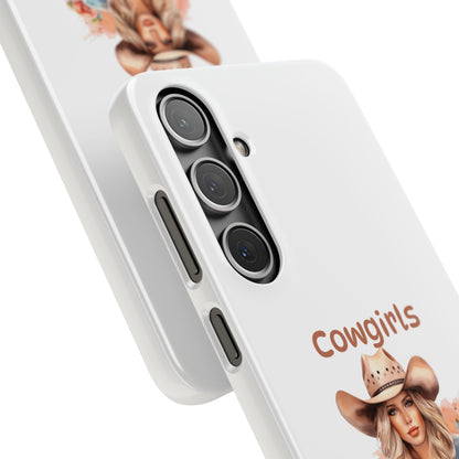Cowgirls Phone Case — "Real Cowgirls Ride by Faith Not by Sight" Christian Western iPhone Snap Case