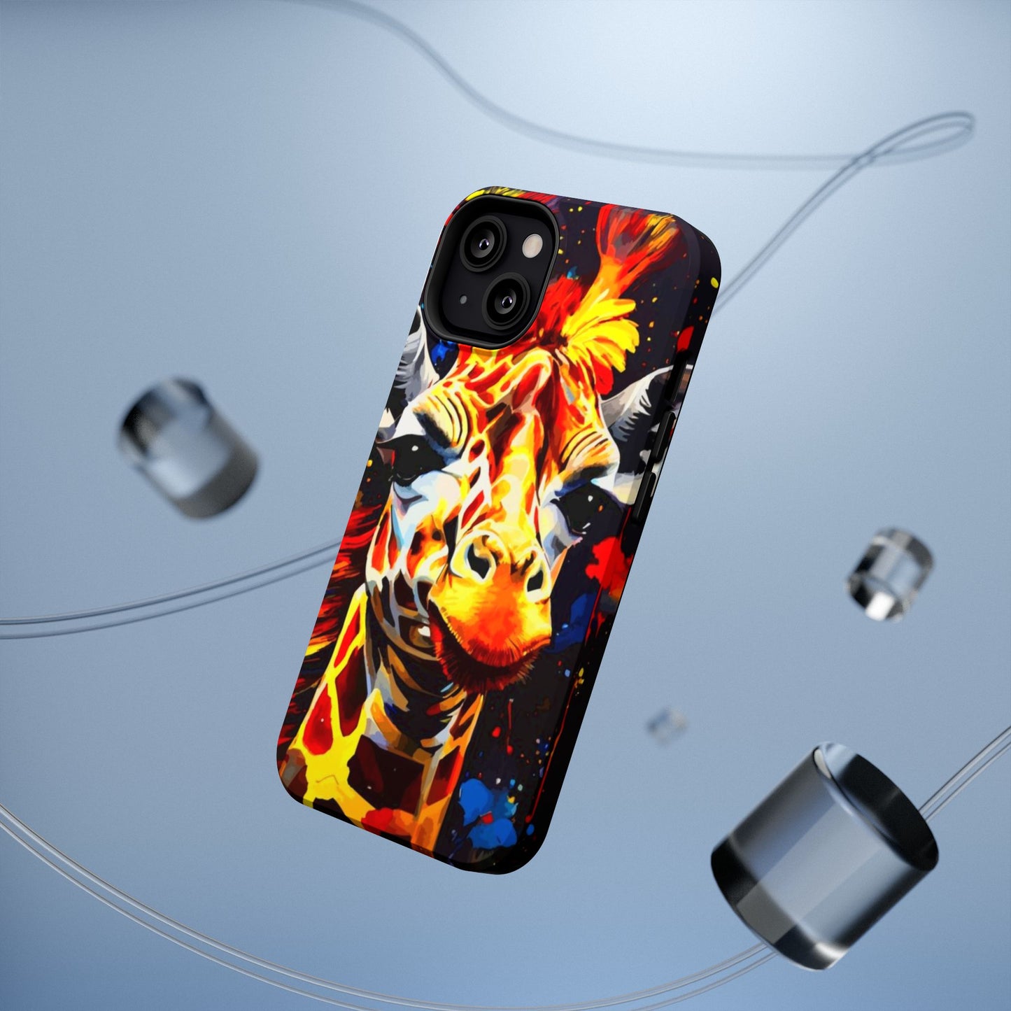 Funky Giraffe Art Impact-Resistant Phone Case —