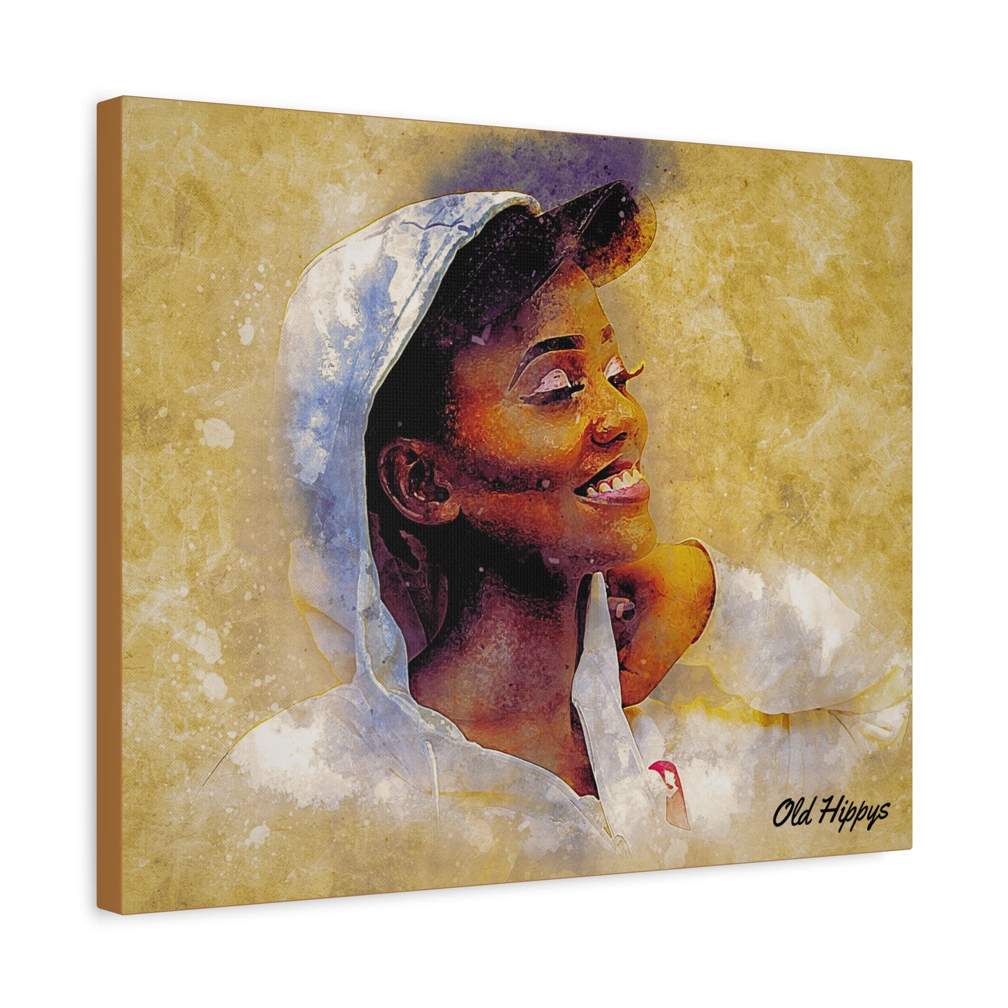 Golden Joy- Radiant Portrait Canvas Art