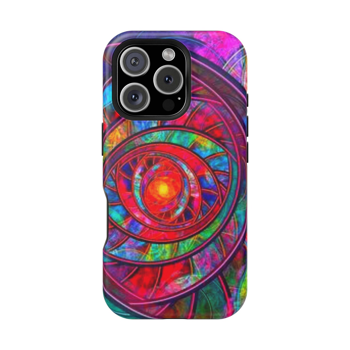 Protective Phone Case — Vibrant Abstract Mandala Impact-Resistant Design