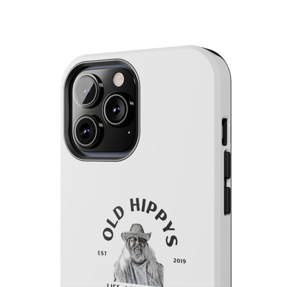 Old Hippys Phone Case — 'Life, Love, Peace, Contentment' Tough Protective Case