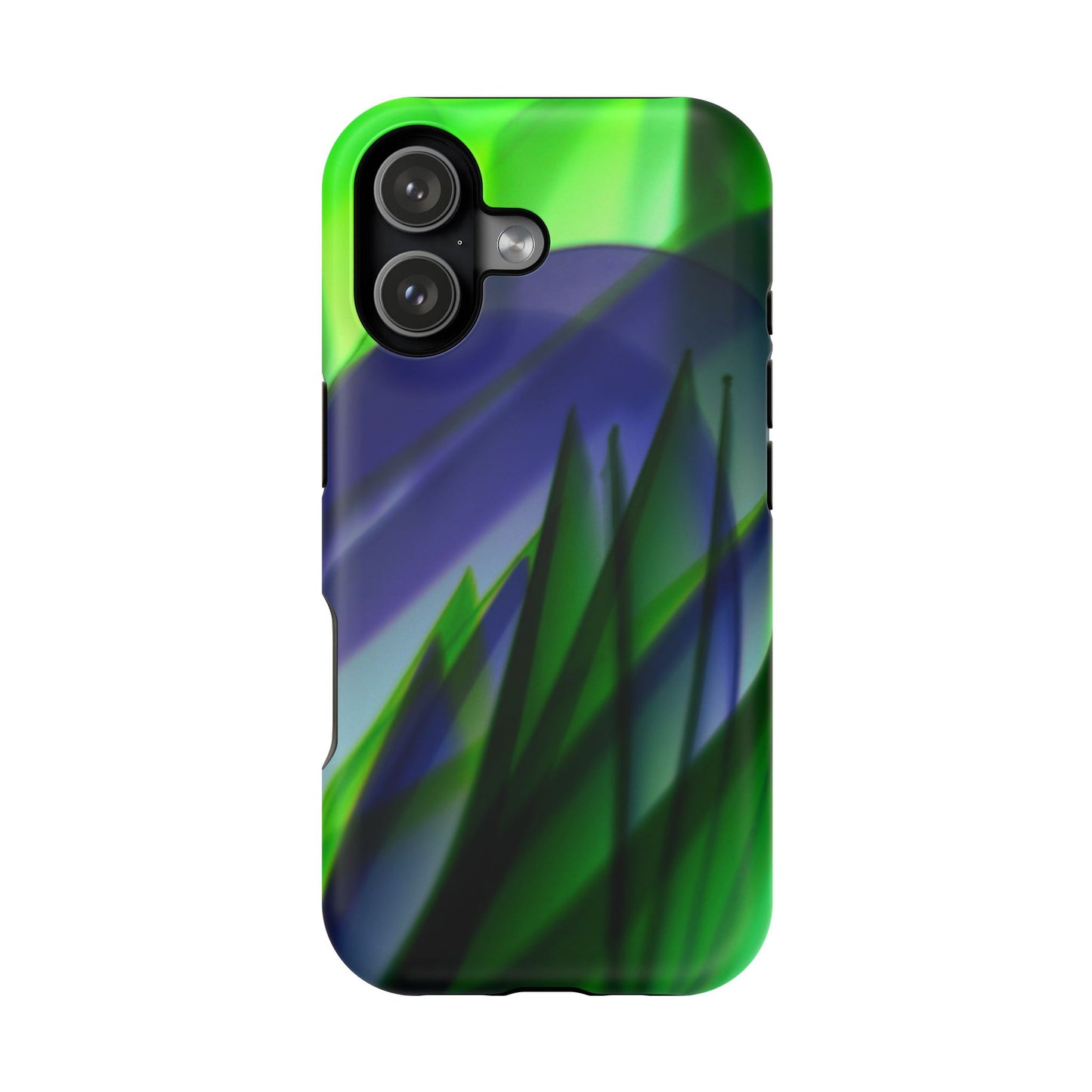 — Green Blue Abstract Wave Design Impact-Resistant Phone Case