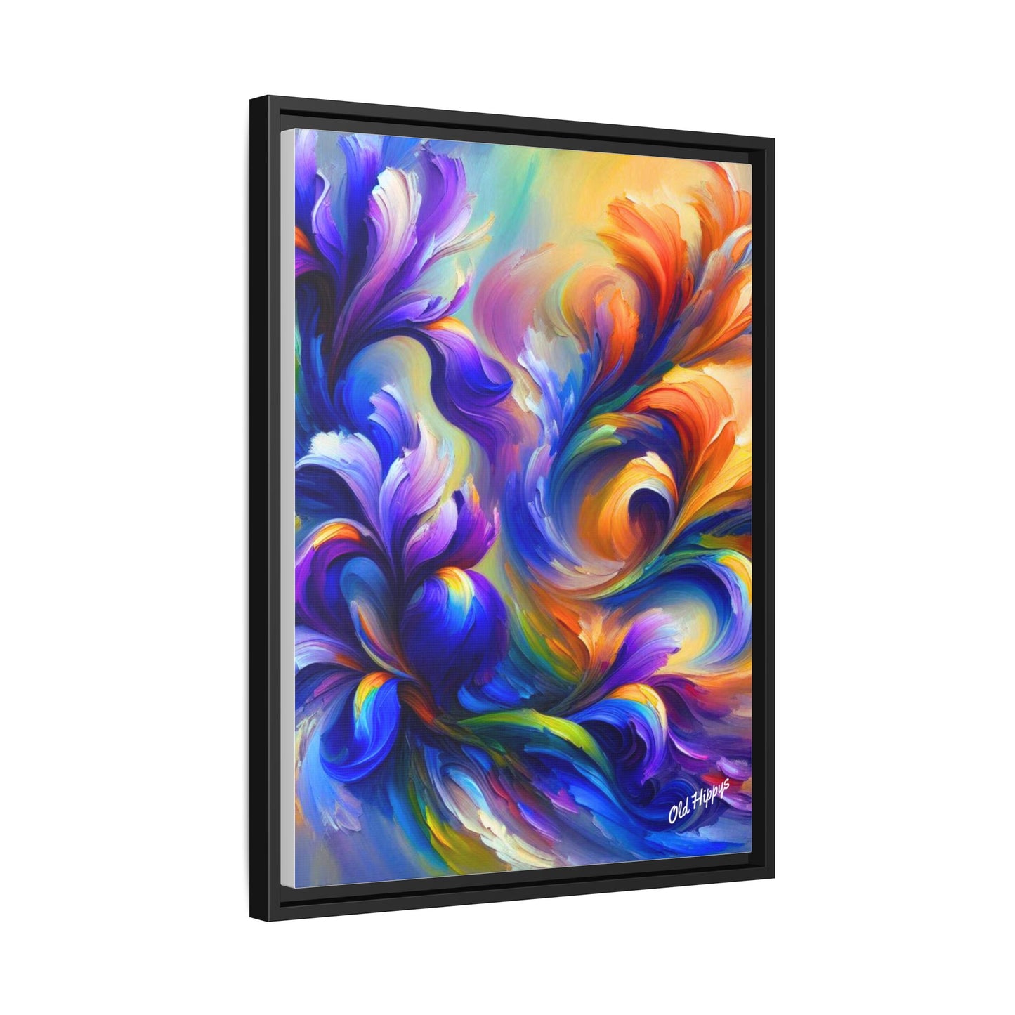 Iris Symphony #1 Wood Framed Matte Canvas