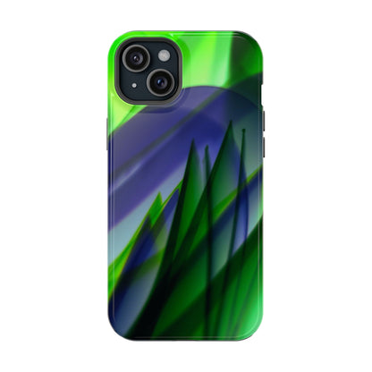 — Green Blue Abstract Wave Design Impact-Resistant Phone Case