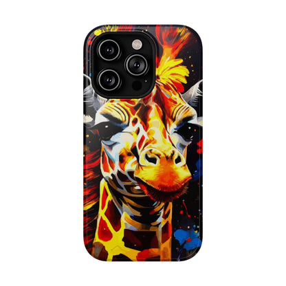 Funky Giraffe Art Impact-Resistant Phone Case —