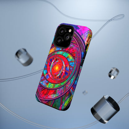 Protective Phone Case — Vibrant Abstract Mandala Impact-Resistant Design