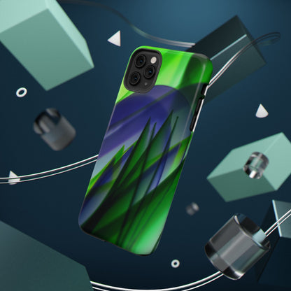 — Green Blue Abstract Wave Design Impact-Resistant Phone Case
