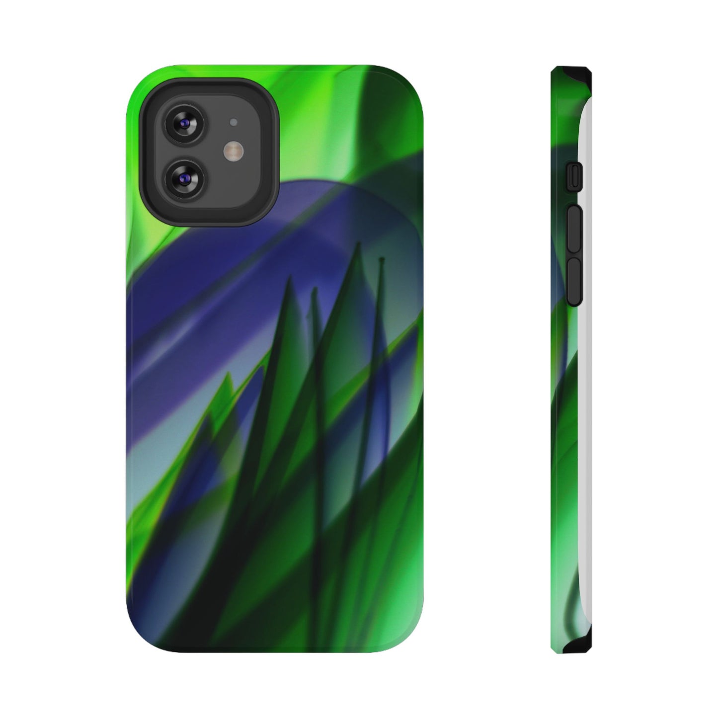 — Green Blue Abstract Wave Design Impact-Resistant Phone Case
