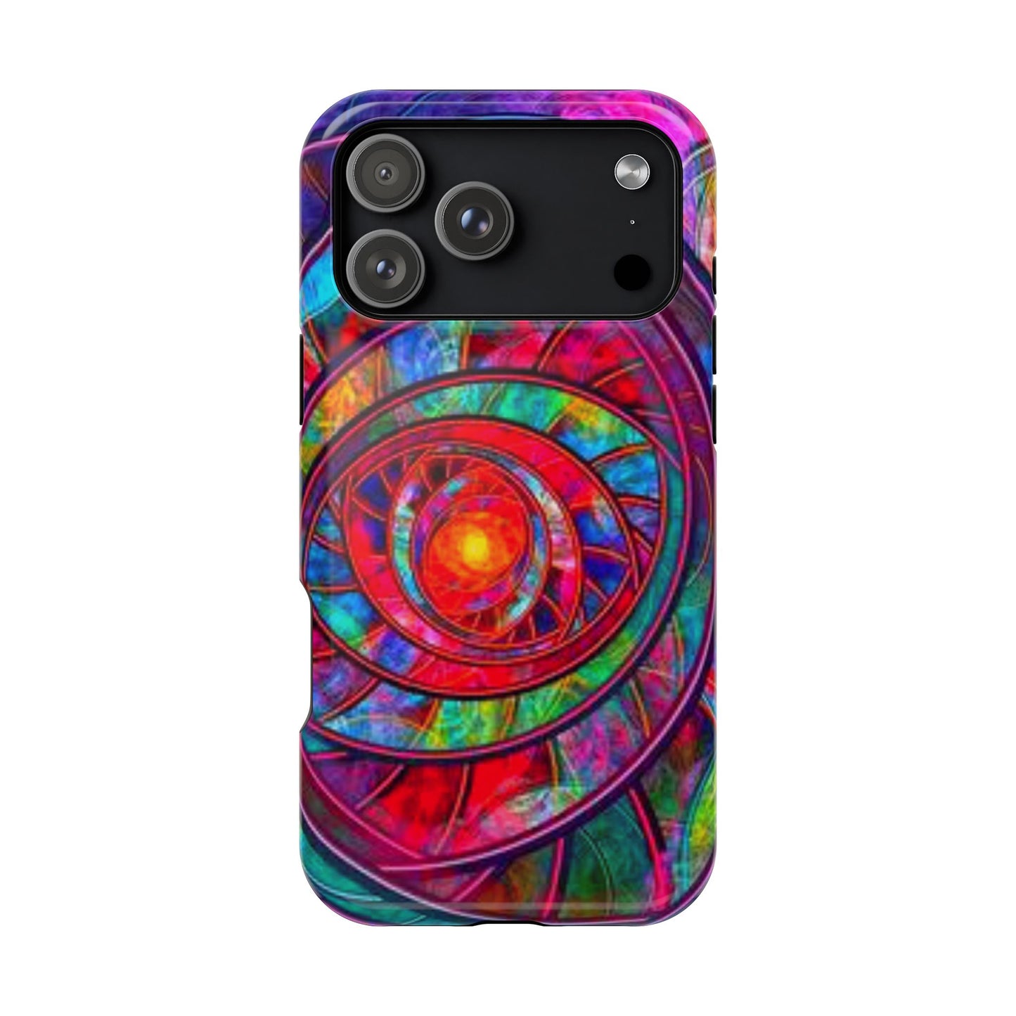 Protective Phone Case — Vibrant Abstract Mandala Impact-Resistant Design