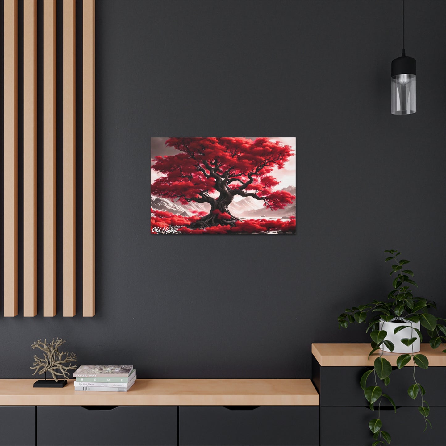 Flaming Red Tree Canvas Gallery Wrap