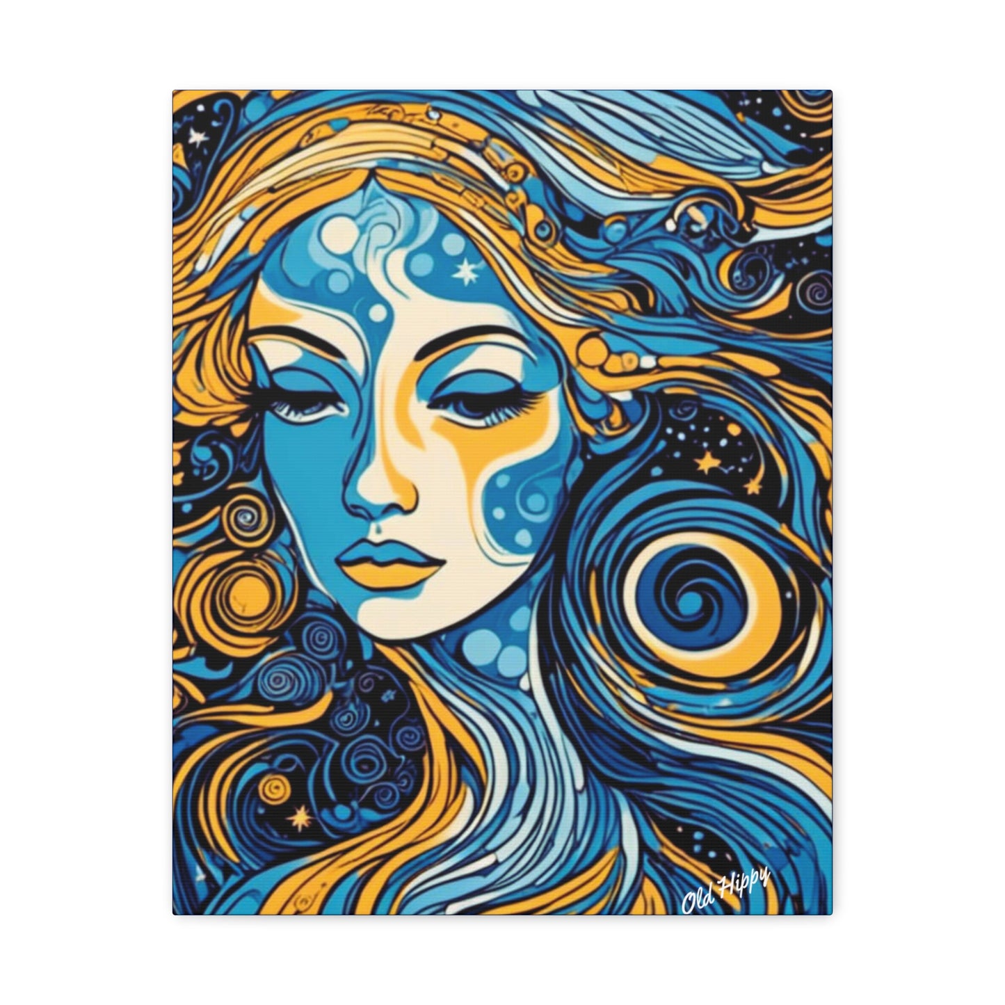 Woman in Blue n Gold Canvas Gallery Wrap