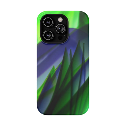 — Green Blue Abstract Wave Design Impact-Resistant Phone Case